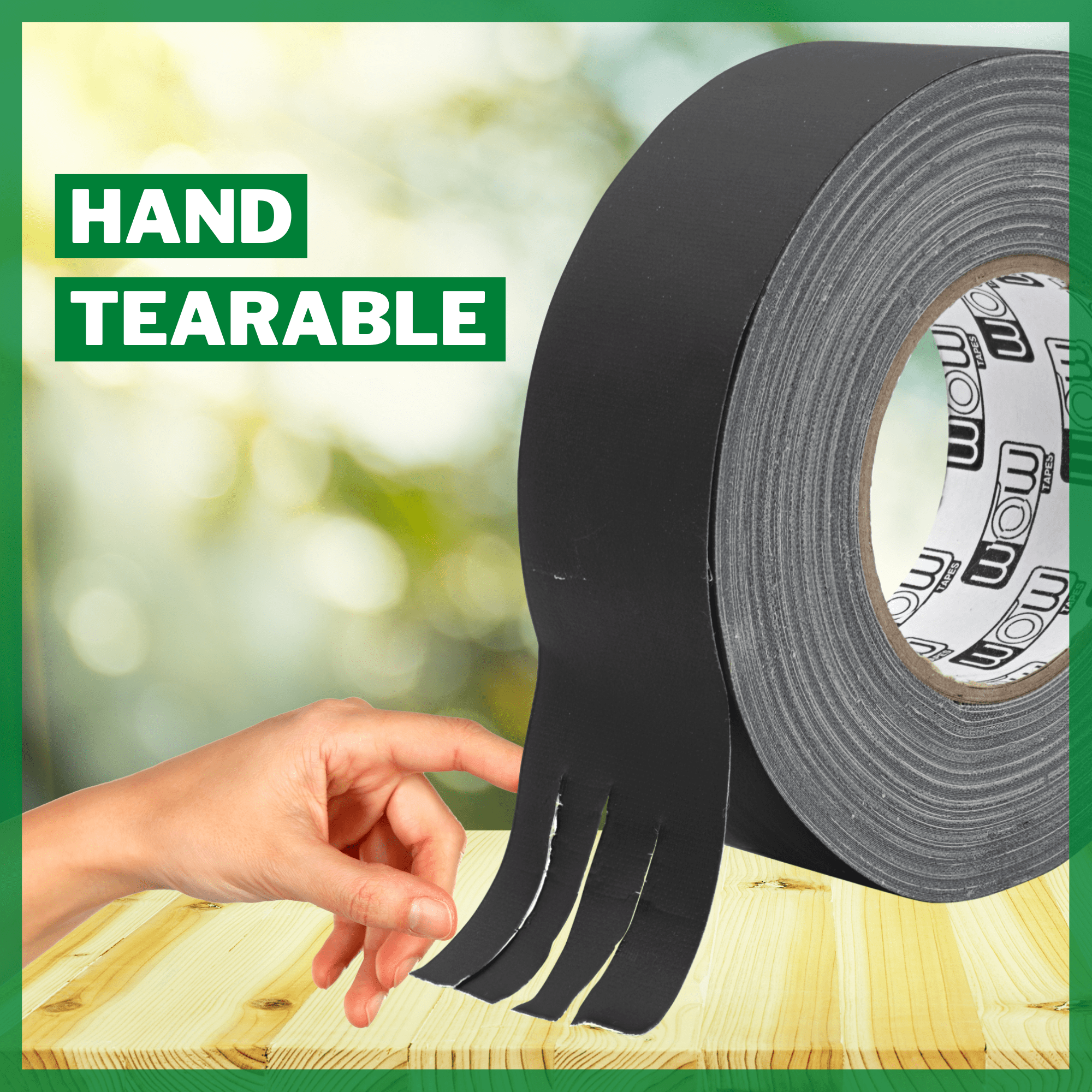 Wow black gaffer tape tearing straight across by hand